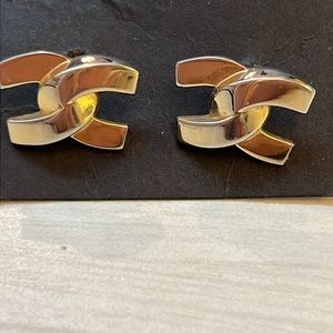Emmons Gold Tone CC Logo Cuff Link Pre-Owned Excellent Condition